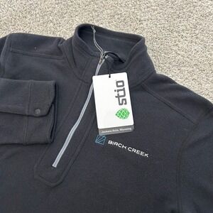 Stio Fleece Pullover Size Medium Abyss Turpin Black Birch Creek 1/2 Zip New NWT